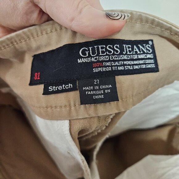 BNWT Vintage Y2K Guess low rise pant boot cut flare tan size 27 - Picture 3 of 10